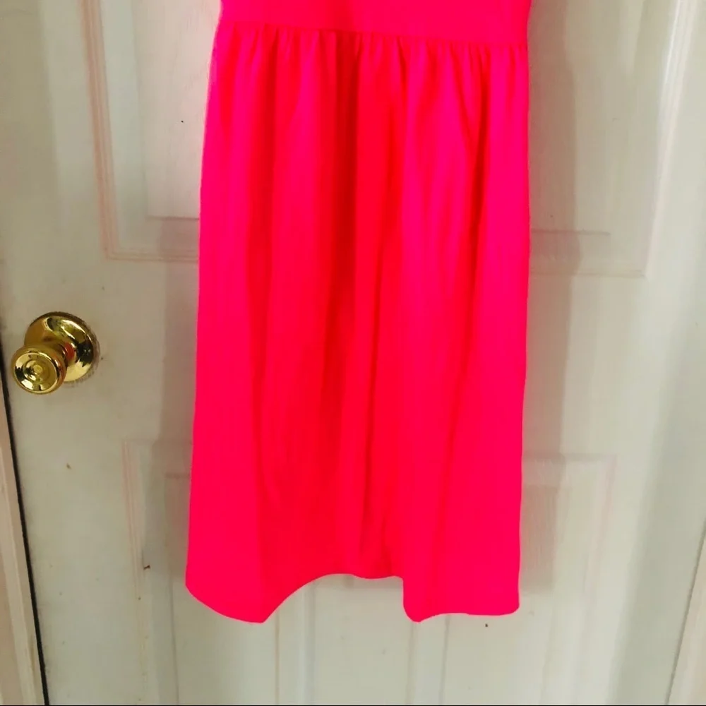 NWOT justice neon pink glitter cat kitty maxi sleeveless dress Size 18 / 20